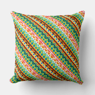 Cute colorful aztec patterns design throw pillow