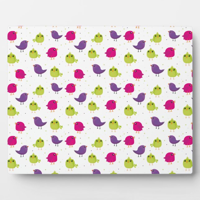 Cute colorful birds  plaque (Front)