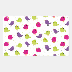 Cute colorful birds rectangular sticker