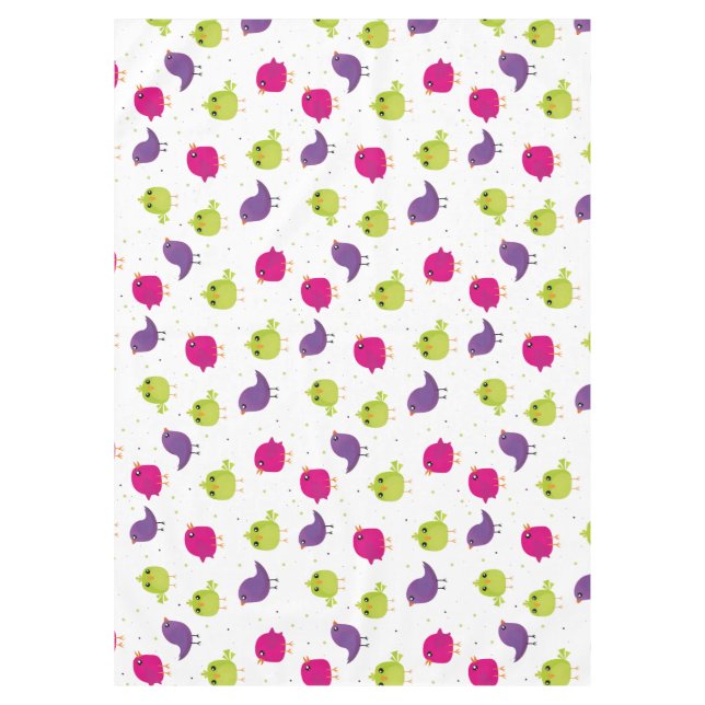 Cute colorful birds   tablecloth (Front)