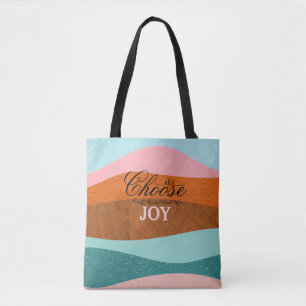 Cute Colorful Boho Inspirational Positive Quote Tote Bag