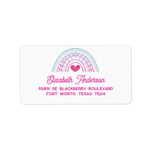 Cute Colorful Boho Rainbow Return Address Label