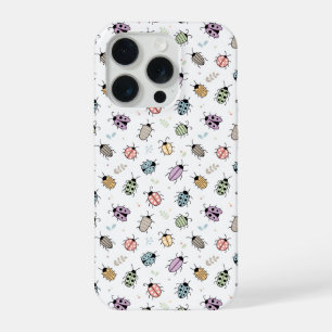 Cute Colorful Bugs Pattern iPhone 15 Pro Case