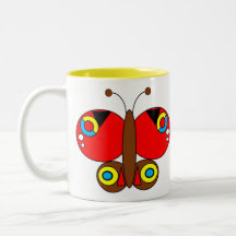 Cute Colorful Butterfly Mug - Peacock