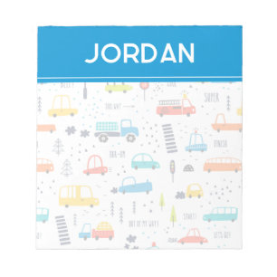Cute Colorful Car Traffic Pattern Notepad