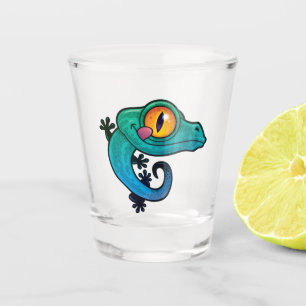 Cute Colorful Cartoon Gecko Shot Glass