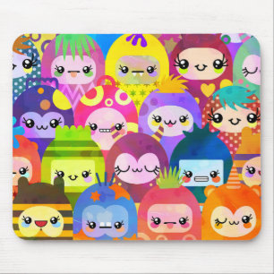 Cute Colorful Cartoon People Characters Mouse Pad