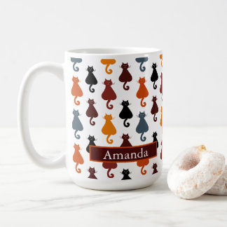 Cute Colorful Cat Mom Kitten Pattern Personalized Coffee Mug