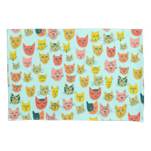 Cute Colorful Cats Pattern Pillowcase
