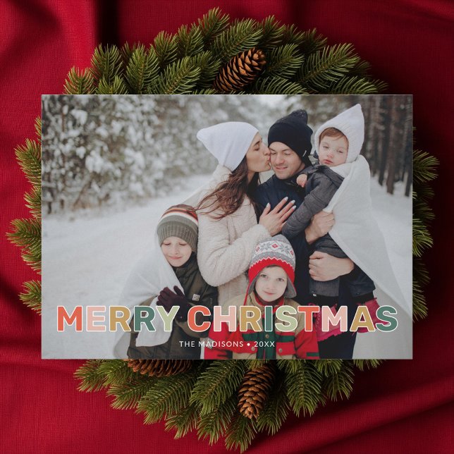 Cute Colorful Christmas Photo Holiday Card (Creator Uploaded)