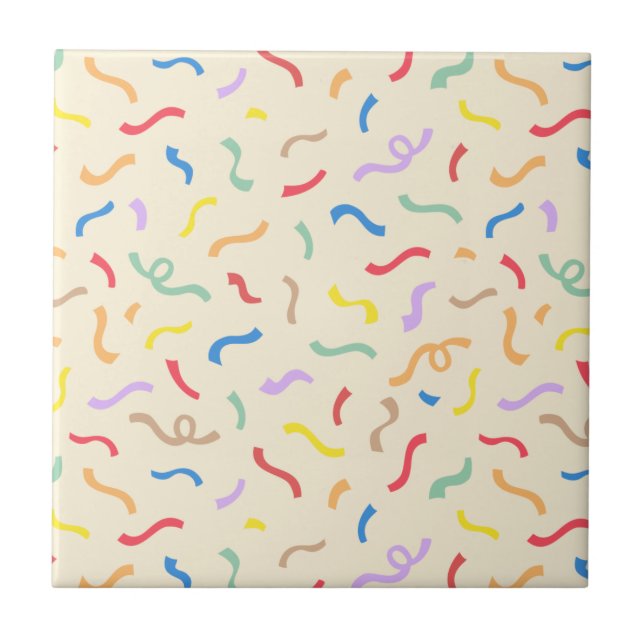 Cute Colorful Confetti Pattern Tile (Front)