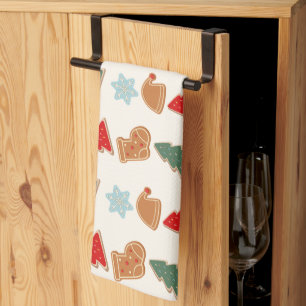 Cute Colorful Cookies Pattern Christmas Kids Tea Towel