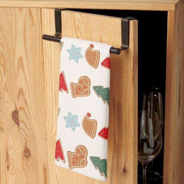 Cute Colorful Cookies Pattern Christmas Kids Tea Towel (Thirds Fold)