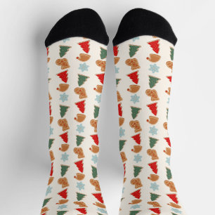 Cute Colorful Cookies Pattern Christmas Socks