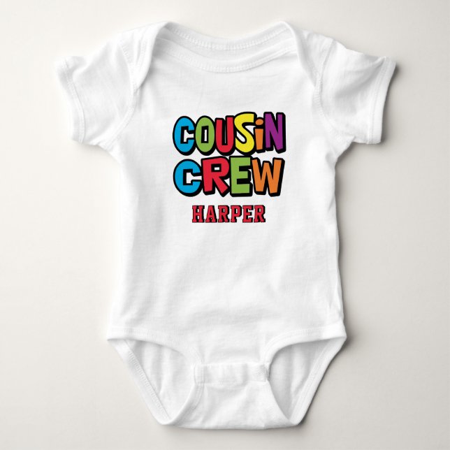 Cute Colorful Cousin Crew Family Reunion  Baby Bodysuit (Front)