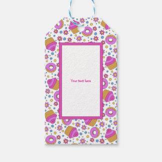 Cute colorful cupcake, flower and bagel Bookmark Gift Tags