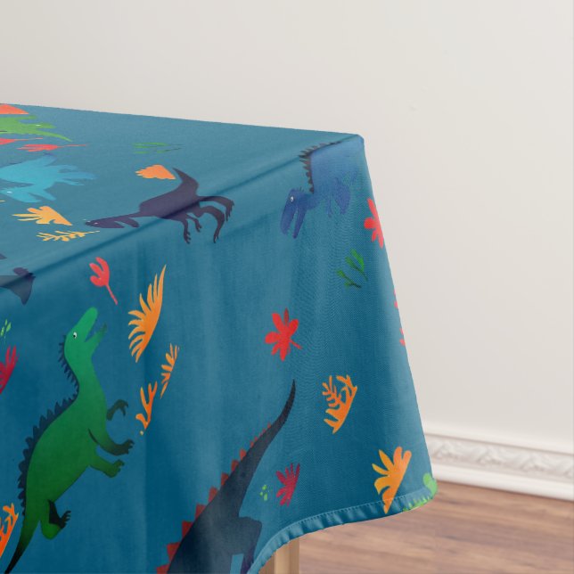 Cute Colorful Dinosaurs Pattern  Tablecloth (In Situ)