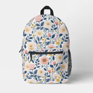 Cute Colorful Ditsy Wildflower Meadow Spring Garde Printed Backpack