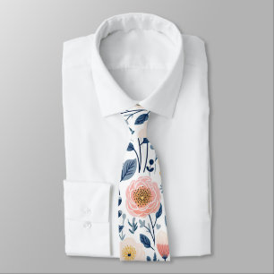 Cute Colorful Ditsy Wildflower Meadow Spring Garde Tie