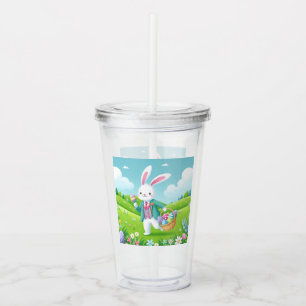 Cute, colorful Easter bunny Acrylic Tumbler