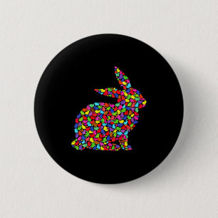 Cute colorful easter bunny women men kids spring r 6 cm round badge