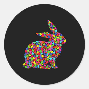 Cute colorful easter bunny women men kids spring r classic round sticker