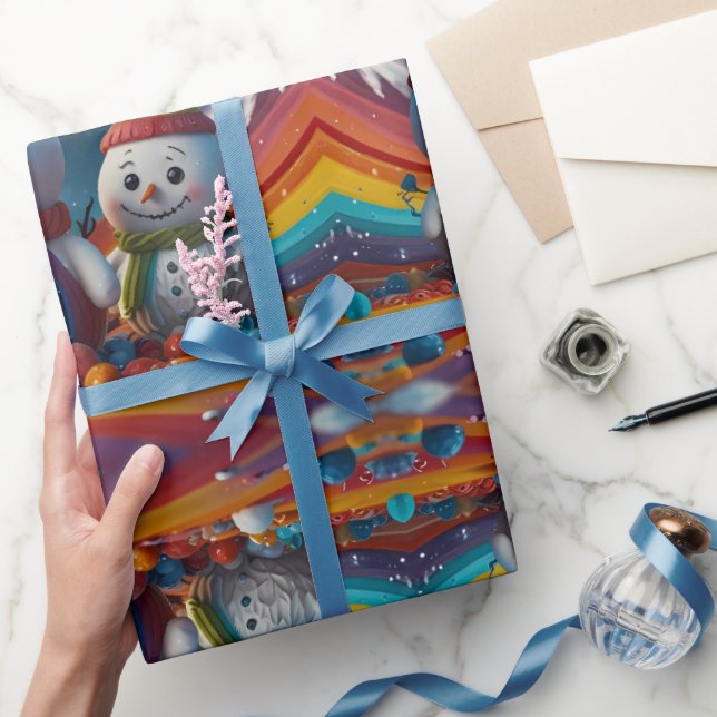 Cute Colorful Festive Christmas holiday wrapping  Wrapping Paper (Gifting)