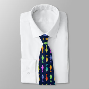 Cute colorful fish pattern  tie