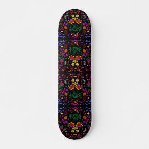Cute colorful floral pattern skateboard