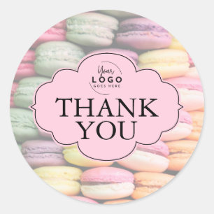 Cute Colorful French Macaron Bakery Thank You Classic Round Sticker