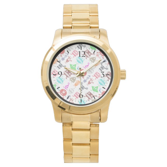 Cute colorful funny monsters patterns watch (Front)