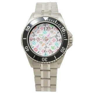 Cute colorful funny monsters patterns watch