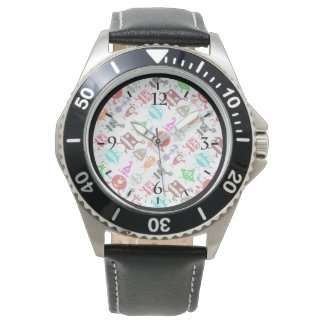 Cute colorful funny monsters patterns watch