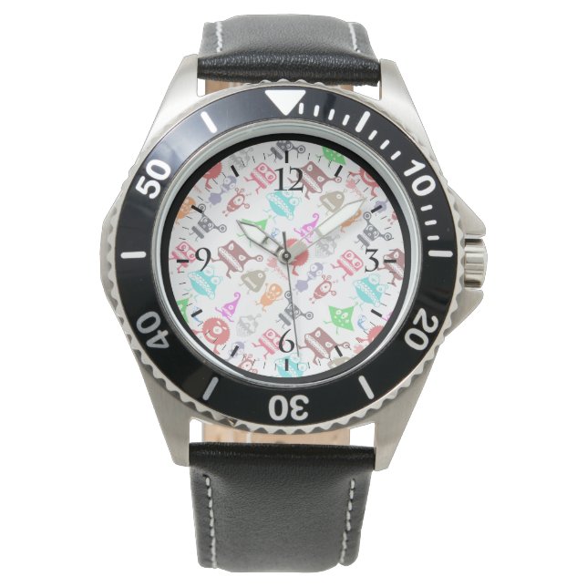 Cute colorful funny monsters patterns watch (Front)