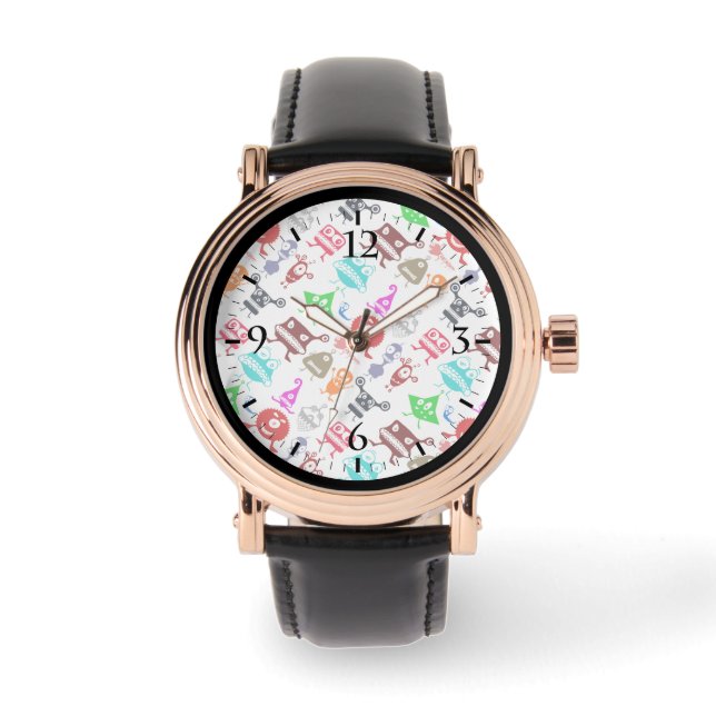 Cute colorful funny monsters patterns watch (Front)