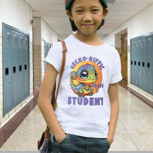 Cute Colorful Gecko School Year Name Gecko-riffic T-Shirt