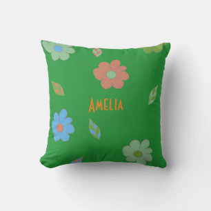 Cute Colorful Girls Retro Flower Cushion