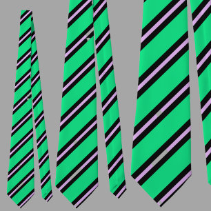 Cute Colorful Green Stripes Pattern Tie