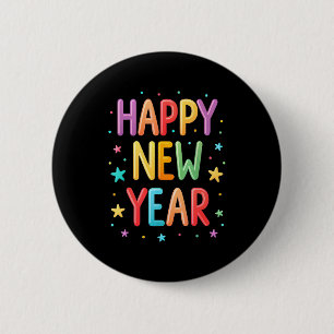 Cute Colorful Happy New Year Festive Bright Holida 6 Cm Round Badge