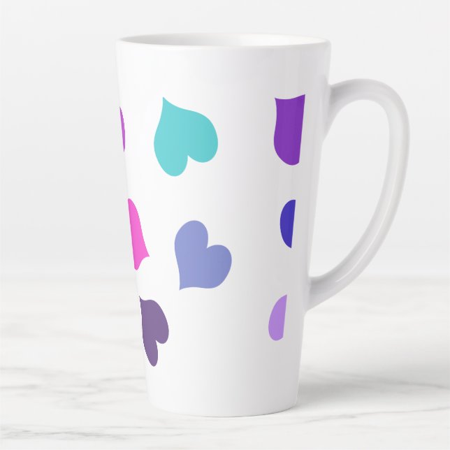 Cute colorful hearts latte mug (Right)