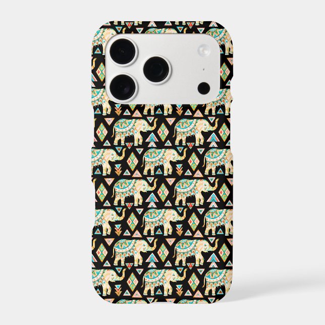 Cute colorful indian elephants pattern (Back)