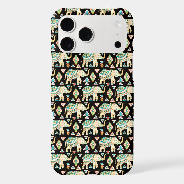 Cute colorful indian elephants pattern (Back)