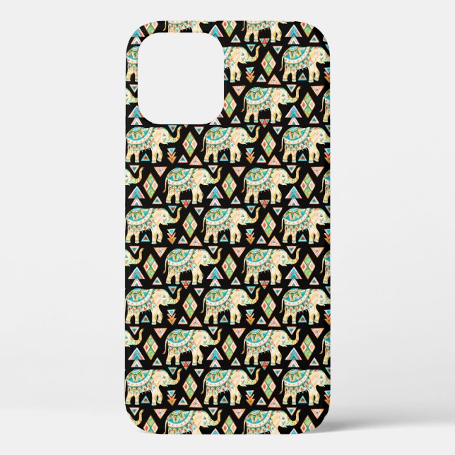 Cute colorful indian elephants pattern Case-Mate iPhone case (Back)