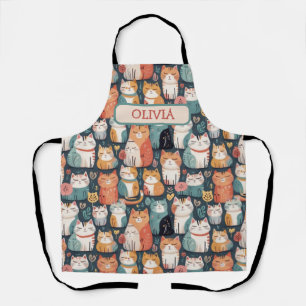 Cute Colorful Kittens Pattern Apron