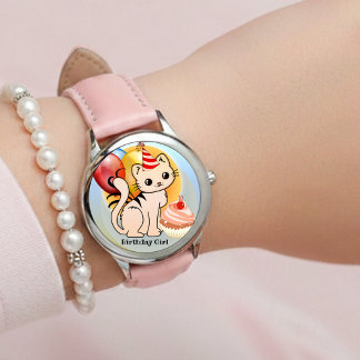 Cute Colorful Kitty Birthday  Watch