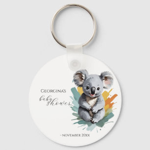Cute Colorful Koala Baby Shower Favor Key Ring