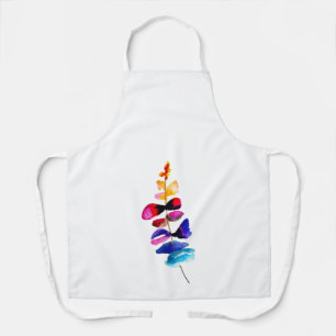 Cute colorful leaves watercolor apron
