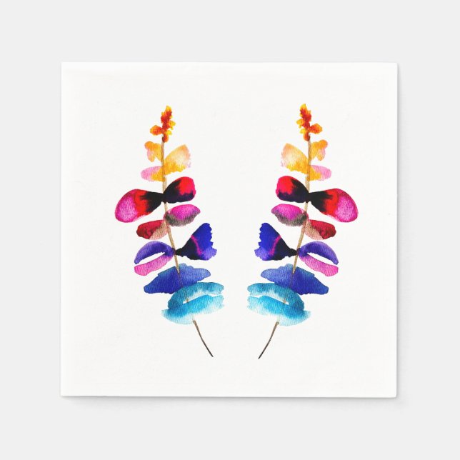 Cute colorful leaves watercolor napkin (Front)