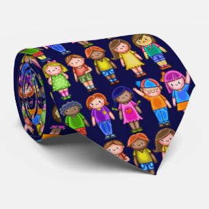 Cute Colorful Little Happy Kawaii Kids Tie