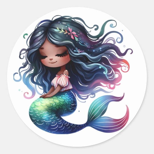 Cute Colorful Mermaid Stickers (Front)
